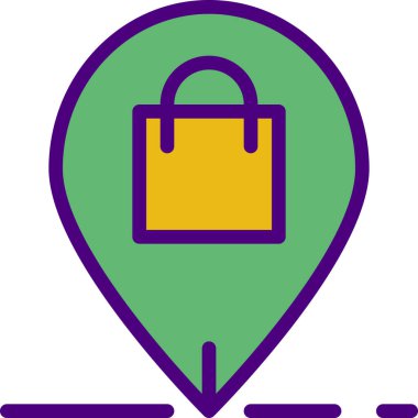 Alışveriş poşeti simgesi, vektör illüstrasyonu