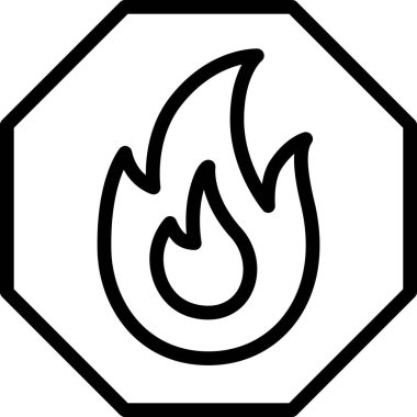 Basit ateş simgesi, vektör çizimi