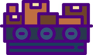 beyaz arka planda karton kutuları olan çizgi film robotu 