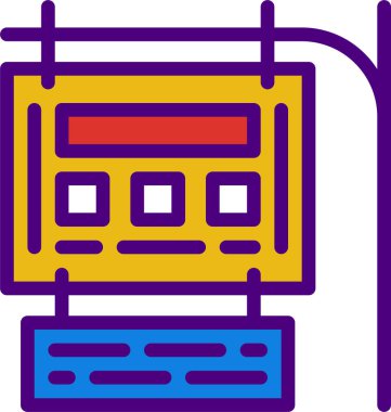 Billboard web çizgisi vektör simgesi beyaz arkaplanda izole edildi