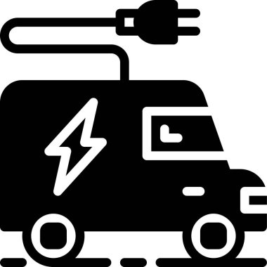 Elektrikli Araç simgesi, vektör illüstrasyonu