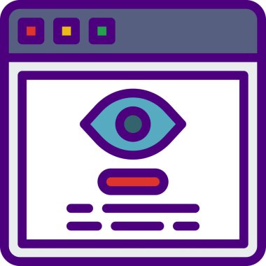 Tarayıcı simgesi, bilim ve teknoloji çizgisi vektör simgesi.