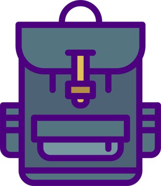 Okul Sırt Çantası simgesinin vektör çizimi 