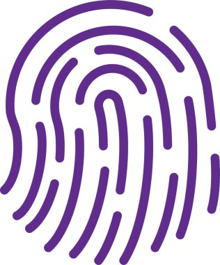 Parmak izi simgesi, basit vektör illüstrasyonu 