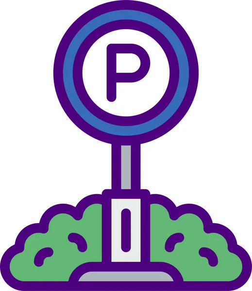 Parkolási Szolgáltatások Vonal Vektor Ikon — Stock Vector