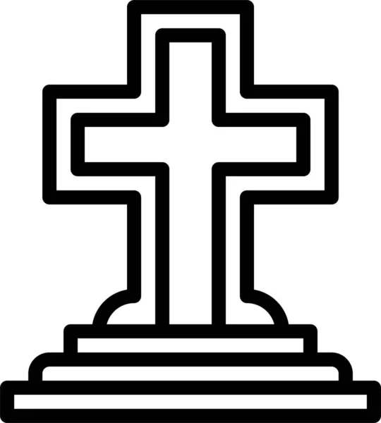 Cruz Cristiana Icono Web Ilustración Vectorial — Vector de stock