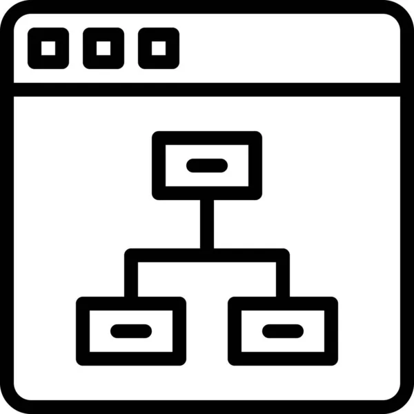 Ícone Vetor Linha Diagrama Fundo Branco — Vetor de Stock