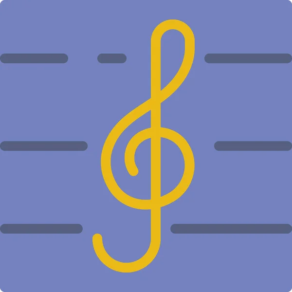 Muziek Noot Pictogram Vector Illustratie — Stockvector