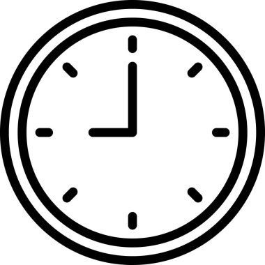 Saat, basit vektör simgesi tasarımı, zaman kavramı