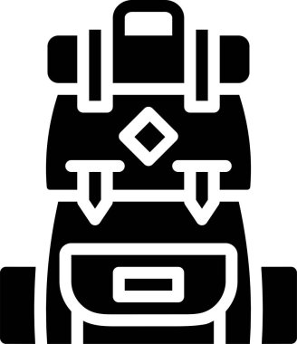 sırt çantası simgesi, vektör illüstrasyonu