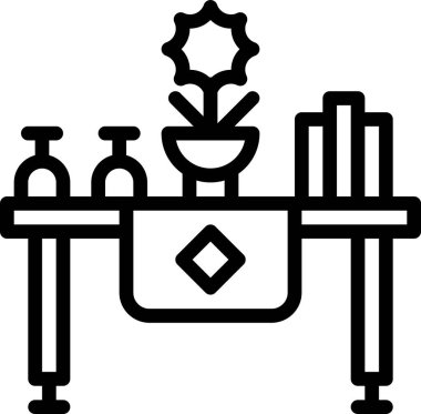 Yemek Masası simgesi, vektör illüstrasyonu