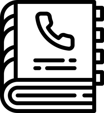 telefon rehberi vektör simgesi.