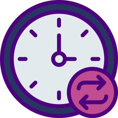 Saat, basit vektör simgesi tasarımı, zaman kavramı