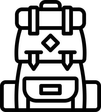 sırt çantası simgesi, vektör illüstrasyonu