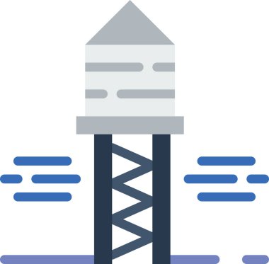 Su Kulesi simgesi, vektör illüstrasyonu 