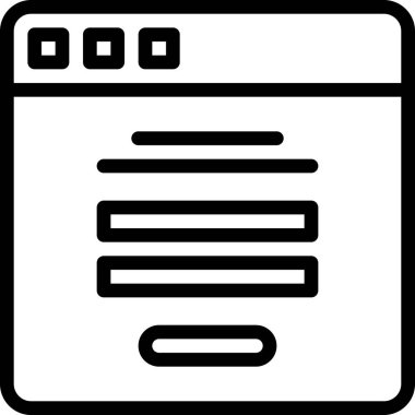 Tarayıcı. Web simgesi basit illüstrasyon