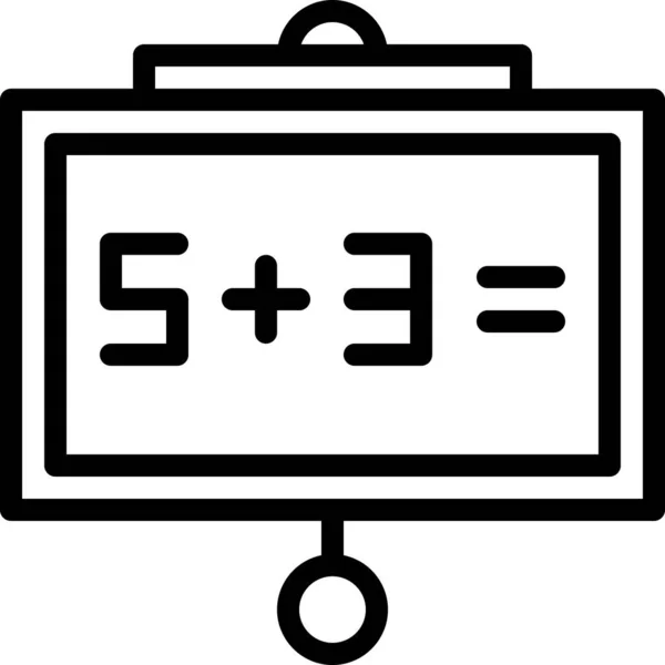 Matematik Sınıfının Tebeşir Tahtası Basit Vektör Illüstrasyonu — Stok Vektör