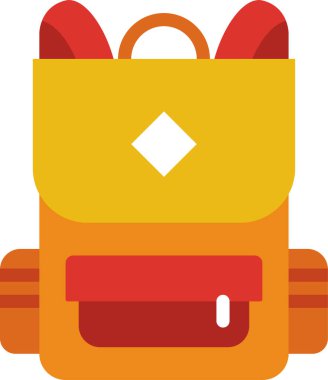 Okul Sırt Çantası simgesinin vektör çizimi 
