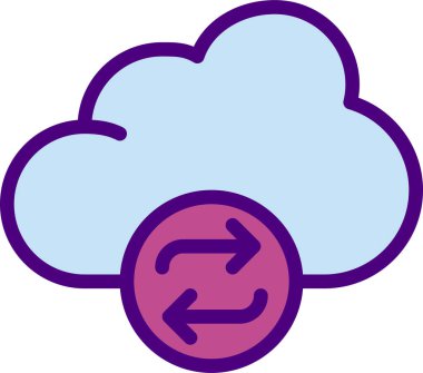 Bulut ağının basit vektör simgesi tasarımı