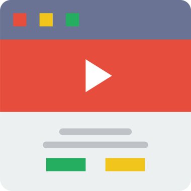 video İçerik simgesi, vektör illüstrasyonu