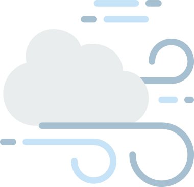 Rüzgarlı. Web simgesi basit illüstrasyon