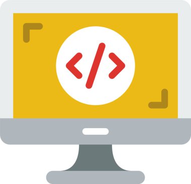 Kodlama vektör illüstrasyonu, web simgesi