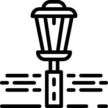 Beyaz arkaplanda sokak ışığı vektör simgesi