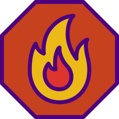 Tek bir alevin vektör illüstrasyonu