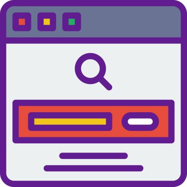 Arama simgesi, basit vektör illüstrasyonu 