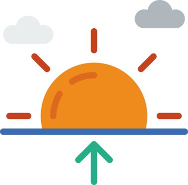 Beyaz arkaplanda izole edilmiş düz stil güneş simgesi