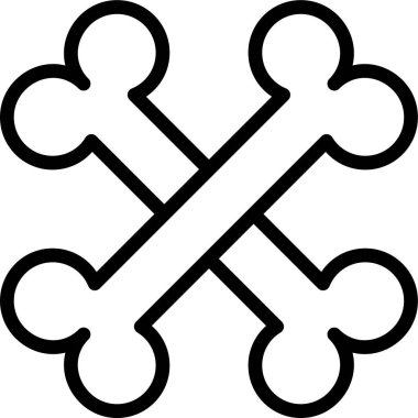 Kemik simgesi, renk vektörü çizimi   