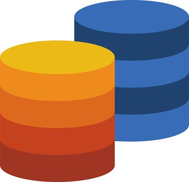 veritabanı simgesi beyaz arkaplanda izole edildi