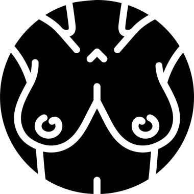 Dişi Göğüs simgesi, basit vektör illüstrasyonu 