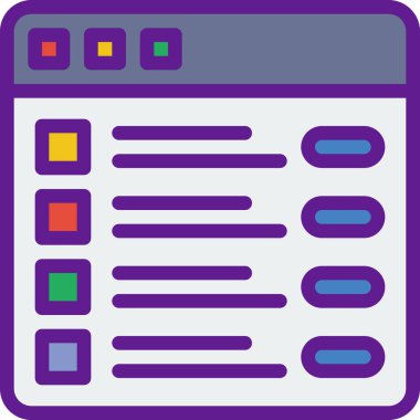 Beyaz arkaplanda ürün web tasarım çizgisi vektör simgesi