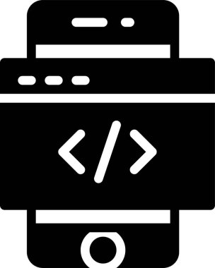 Kodlama vektör illüstrasyonu, web simgesi