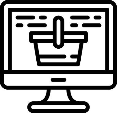 E Ticaret simgesi, vektör illüstrasyonu