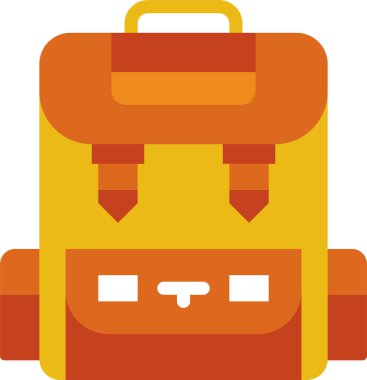 sırt çantası simgesi, vektör illüstrasyonu