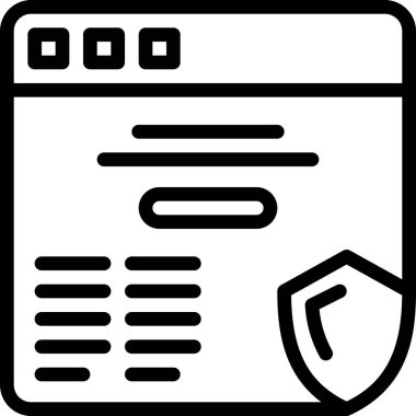 Tarayıcı Güvenlik simgesi, vektör illüstrasyonu