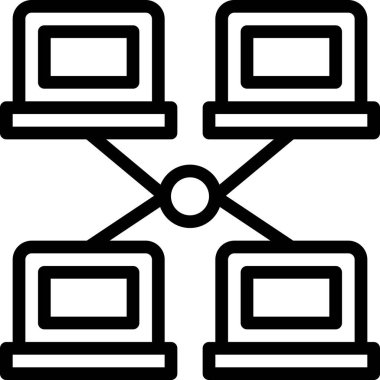 Bağlantı ağı düz vektör simgesi