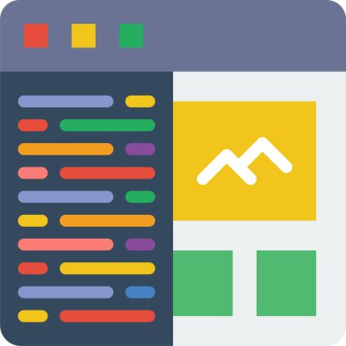 Kodlama vektör illüstrasyonu, web simgesi