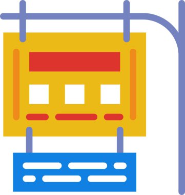 Billboard web çizgisi vektör simgesi beyaz arkaplanda izole edildi