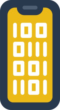 İkili Kod simgesi, vektör illüstrasyonu