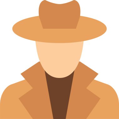 Hacker simgesi, siyah siluet adamın vektör çizimi