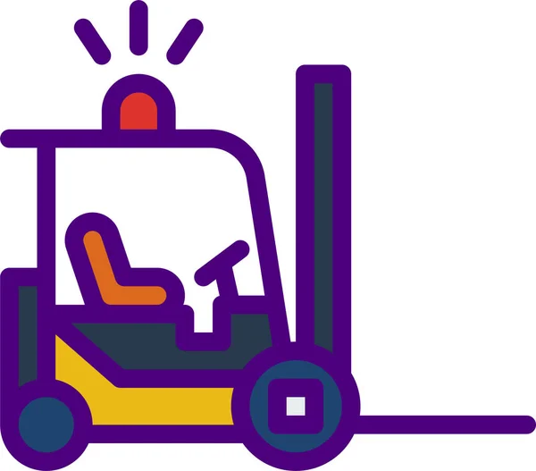 Forklift Logistics Delivery Line Vector Icon — Stock Vector