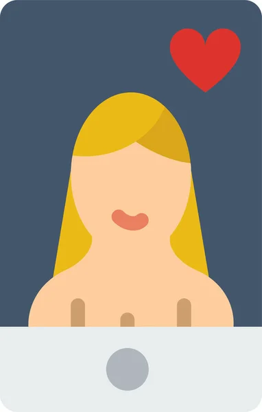 Flat Design Vector Illustration Woman Heart — Stock Vector