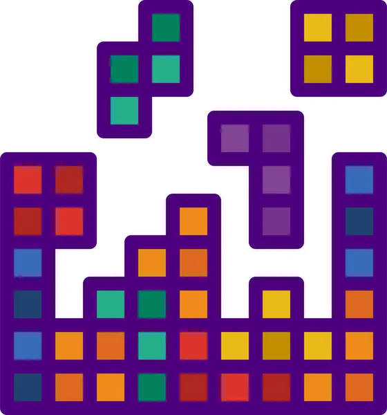 Tetris Ikon Színes Vektor Illusztráció — Stock Vector