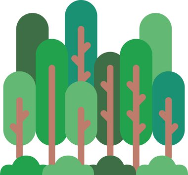 Orman simgesi, basit vektör illüstrasyonu 