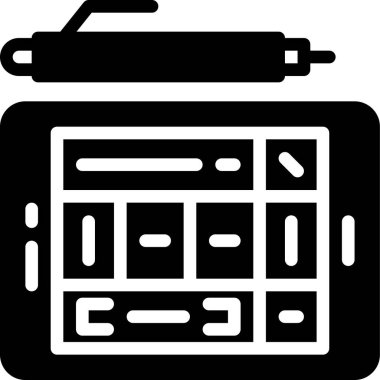 Beyaz arkaplanda Tablet vektör çizimi 