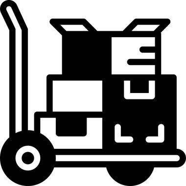 Beyaz arkaplan üzerindeki kutu simgesinin vektör illüstrasyonu