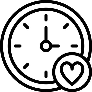 Saat, basit vektör simgesi tasarımı, zaman kavramı